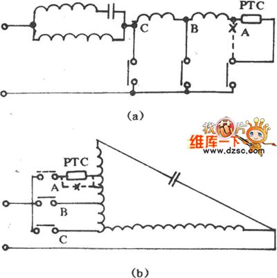 Fan uses PTC devices to increase breeze gear circuit 2