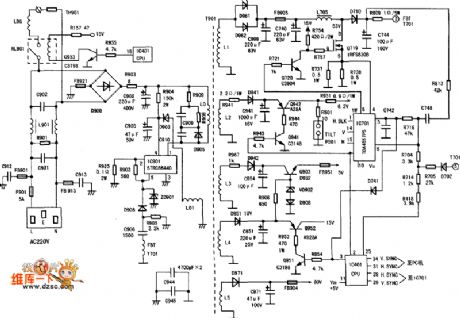 TSINGHUA TONGFANG eb771g flat screen color monitor power supply circuit diagram