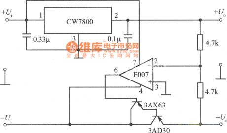 Tracking integrated regulated power supply circuit