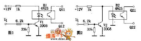 Switching circuit diagram with photocoupler