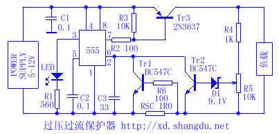 Over voltage, over current protection circuit