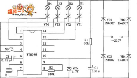 Mood lantern controlling circuit (WT8089)