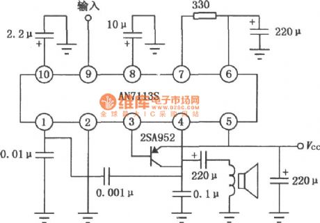 AN7113S Audio power amplifier circuit diagram