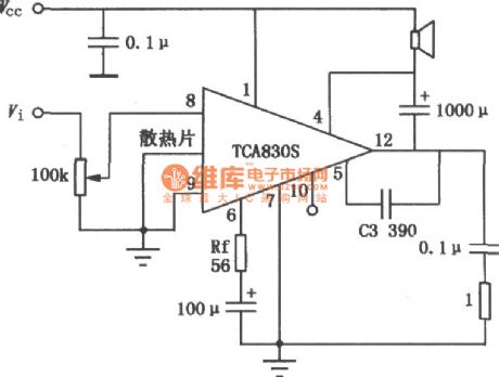 TCA830S 4.2W Audio power amplifier circuit diagram