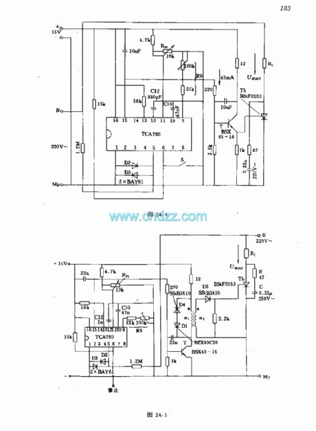 Two-way thyristor circuit integrated flip-flop TCA780