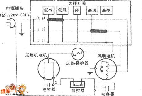 Huali KC-14、KC-16、KC-18、KC-23 window type air conditioner circuit