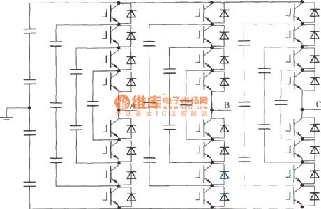 Flying capacitance clamped five level changing circuit