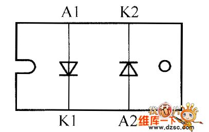 The internal circuit diagram of crystal diode STTH12010TV2