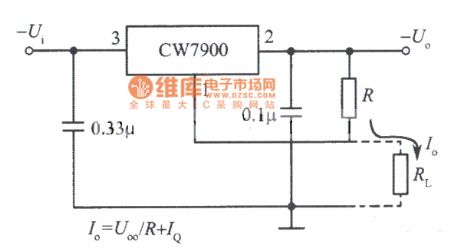 Constant current source circuit constituted of CW7900
