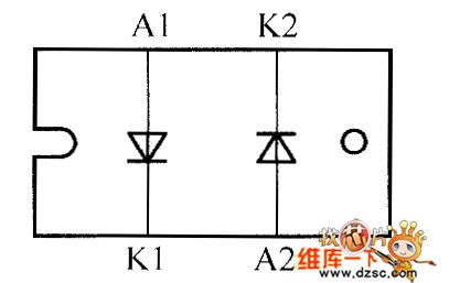 The internal circuit diagram of crystal diode STTH10002TV2