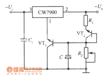 Adjustable output integrated voltage regulator with temperature compensation circuit