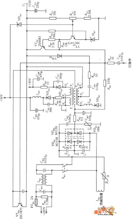 Non-isolated switching power supply circuit diagram