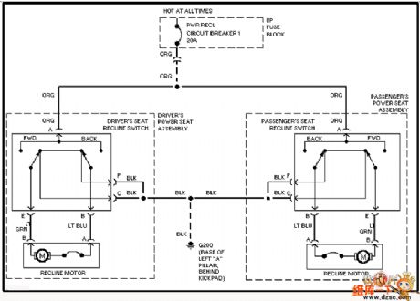 Cadillac seat backrest regulation circuit diagram