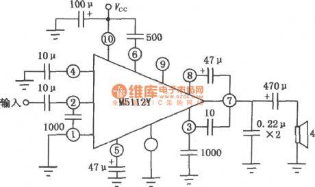 M5112Y 5W Audio power amplifier circuit diagram