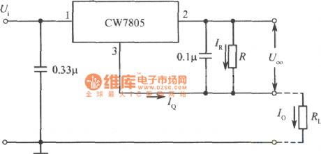 Constant current source circuit consisted of three-terminal fixed output integrated voltage regulator
