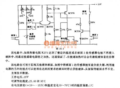 Liquid surface and temperature control circuit