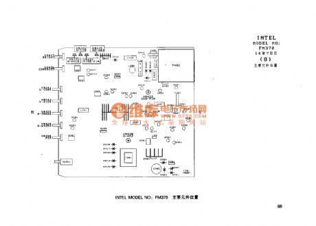 ATX switching integrated voltage regulator and CRT display circuit atlas 000068-INTEL MODEL NO FM370 the main component location circuit
