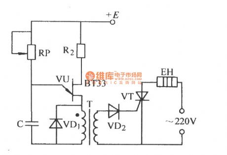 Single junction transistor trigger thyristor by pulse transformer circuit