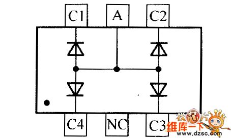 The internal circuit diagram of crystal diode MMBD4448HAQW