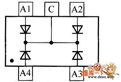 The internal circuit diagram of crystal diode MMBD4448HSDW