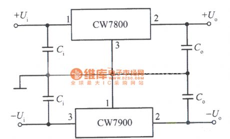 Positive and negative output voltage integrated voltage regulator circuit 2
