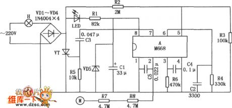 Flash light control circuit composed of 556、CD4017
