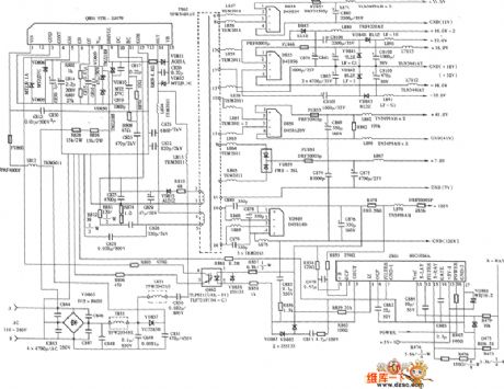 TOSHIBA AG series rear-projection TV supply circuit diagram - Power