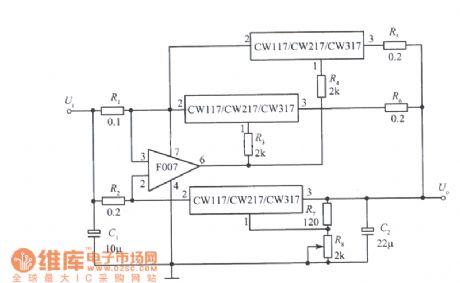 Three integrated voltage regulator parallel expanding output current circuit
