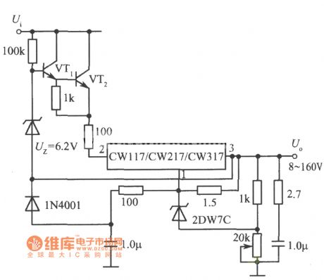 8 ~ 160V adjustable integrated voltage regulator circuit