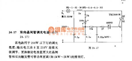 Bi-directional thyristor dimmer circuit