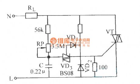 Phase control circuit of Bi-directional thyristor without hysteresis