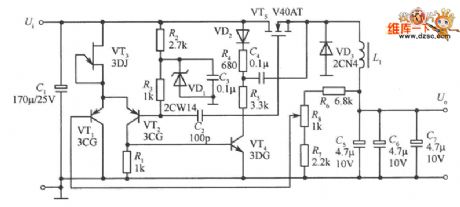 Application circuit diagram of simplified VMOS switching power supply