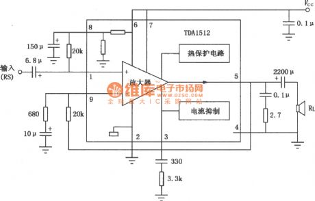 TDA1512, TDA1512Q 20WHi-Fi audio power amplifier circuit diagram