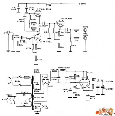 6n11 electron tube power amplifier production of information circuit diagram