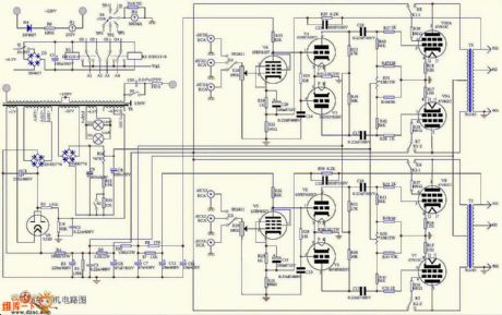 6v6 electron tube power amplifier circuit diagram