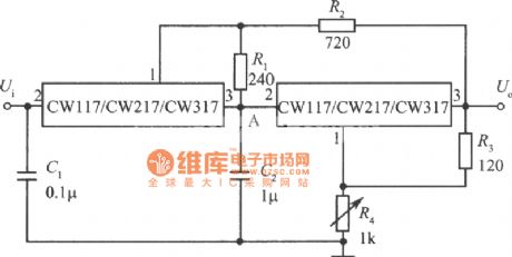 Tracking integrated voltage regulator consisting of two integrated voltage regulator circuit