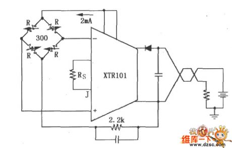 XTR101 bridge input、current excitation circuit