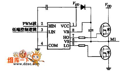 Drive circuit diagram with IR2103