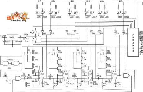 The traffic light automatic controller circuit in traffic intersection