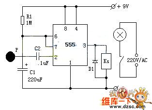 555 touching timing switch circuit diagram