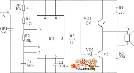 Ultrasonic principle remote control switch circuit