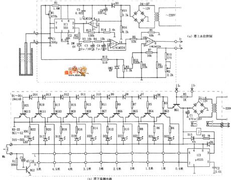 Wired remote control water tower telemetry device circuit