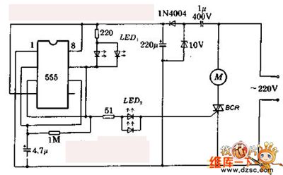 Simulated natural wind electric fan circuit