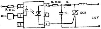 Optical coupling silicon-controlled switch circuit diagram