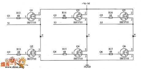 Three-phase full-bridge circuit diagram