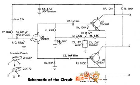 Condenser microphone(microphone)internal preamplifier circuit diagram