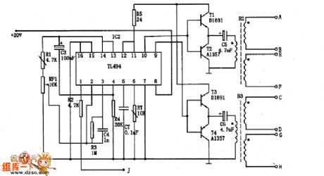 TWM Pulse width modulation circuit and pulse drive circuit diagram