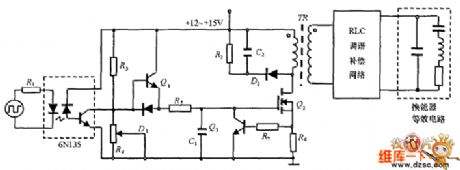 Ultrasonic transducer drive circuit diagram