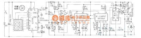 Multichannel infrared remote control circuit diagram composed of LM567