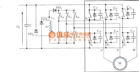 ZVT-PWM three phase variable frequency power source main circuit structure diagram
